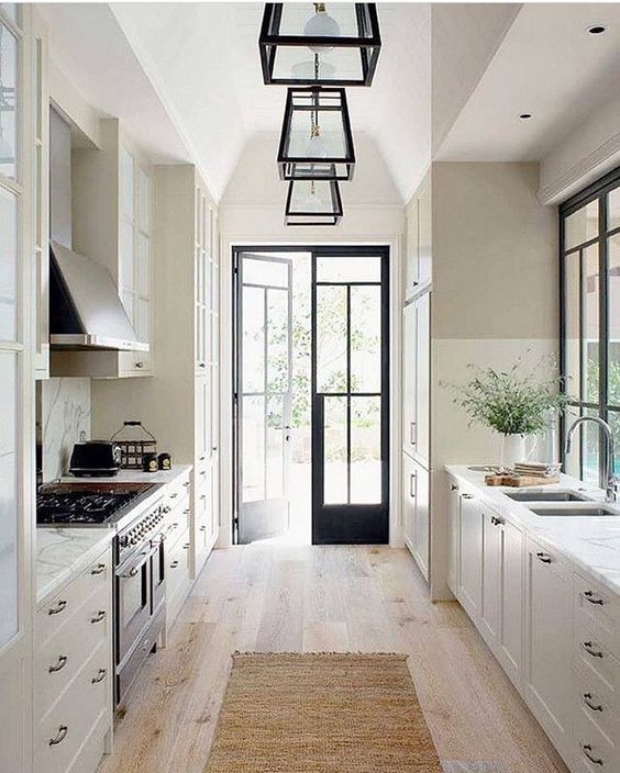 home remodel with light and bright galley kitchen