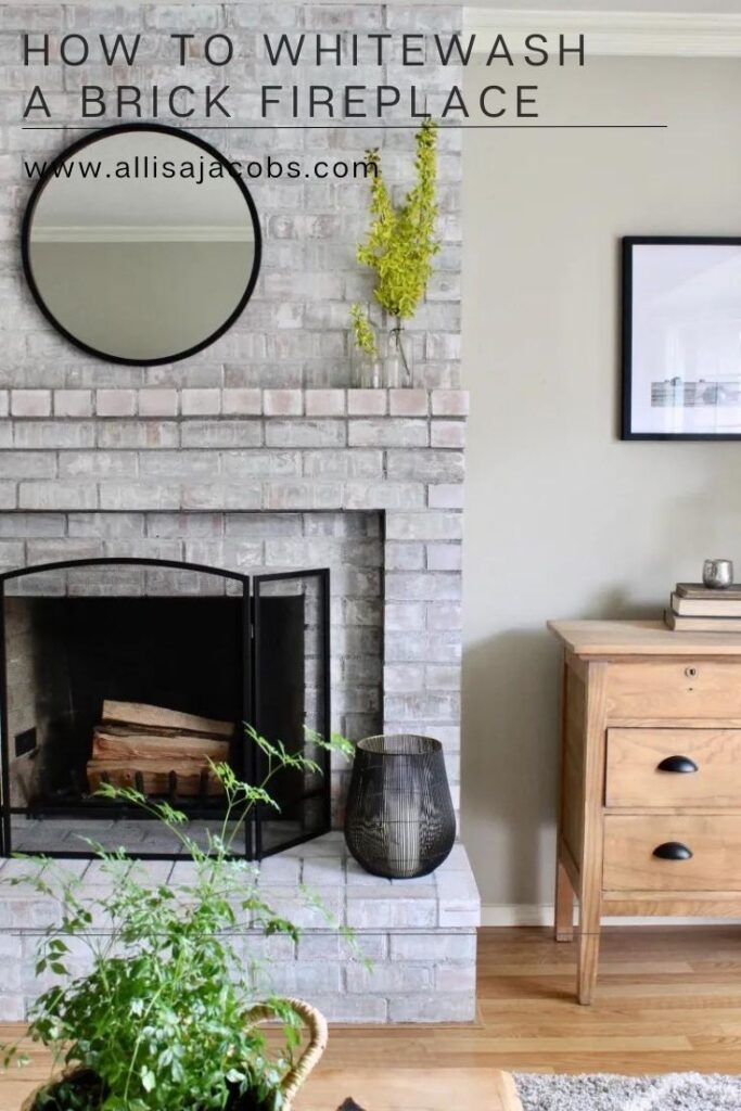 how to whitewash a brick fireplace