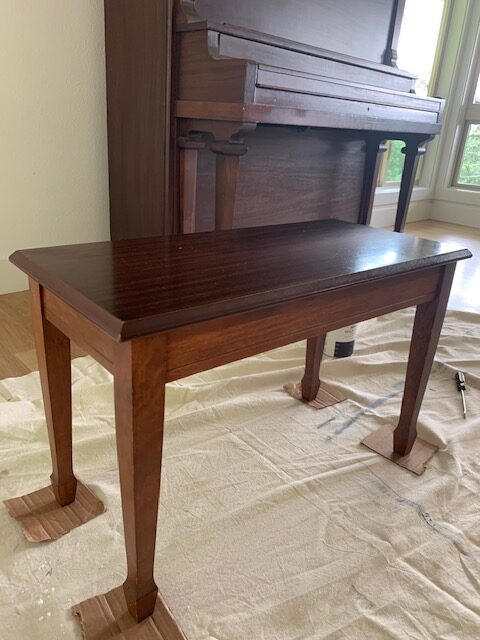 cherry wood piano before painting it black