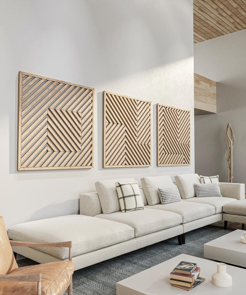geometric wood wall decor