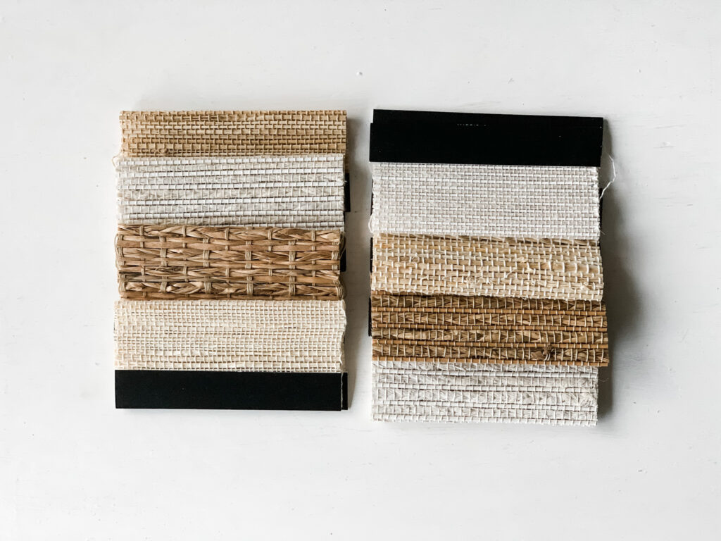 woven wood shade samples
