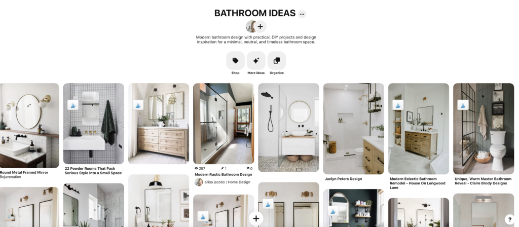 bathroom inspiration design board
