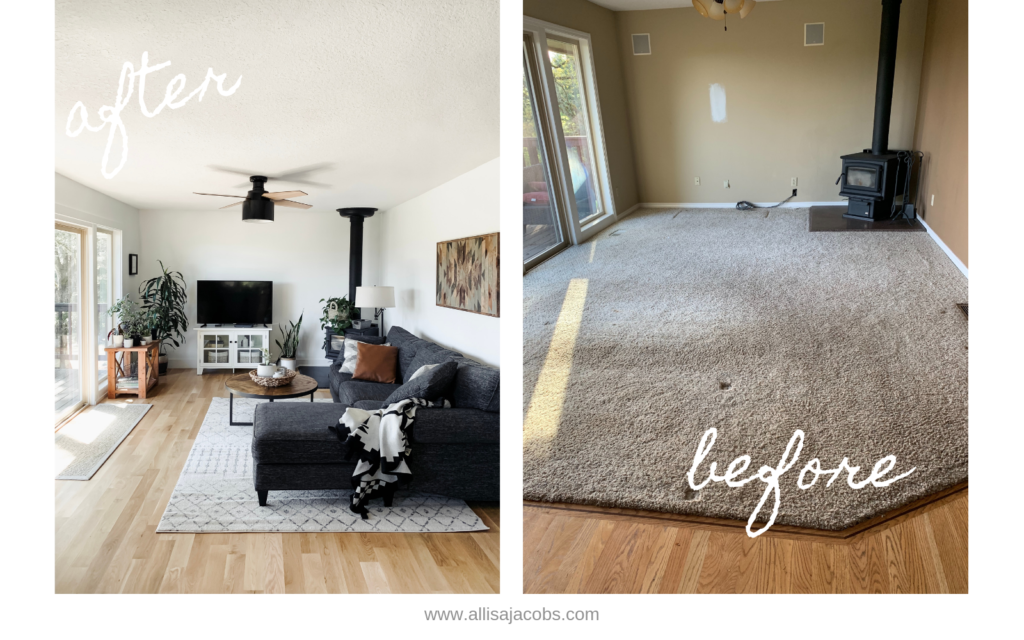 family room remodel before and after