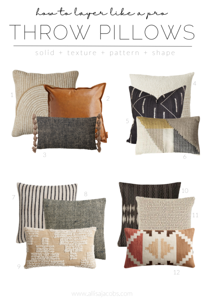 layering throw pillows