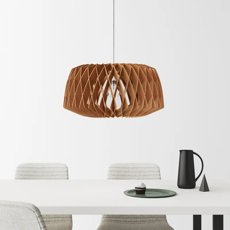 wood drum shade chandelier