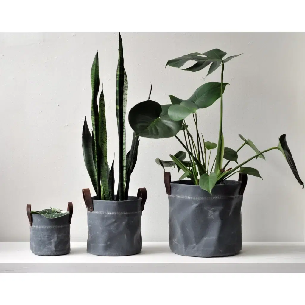 waxed canvas plant baskets